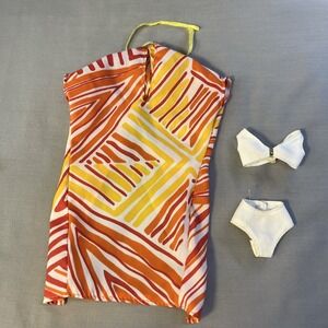Vtg Ideal Tuesday Taylor Doll Clothes Set Suntan‎ Swimsuit Cover Up & Bikini